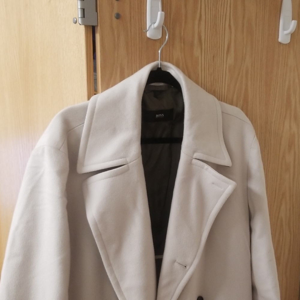 Hugo Boss Double Breasted Cremé Top Coat